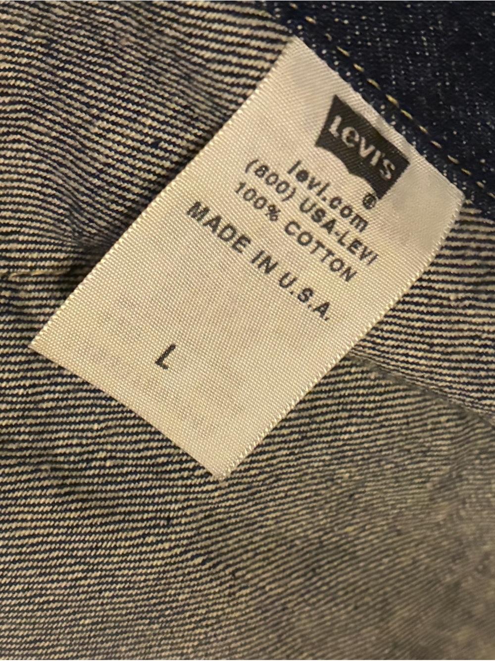 Levi's Blue Denim Jacket with Red Logo Patch - Picture 7 of 7